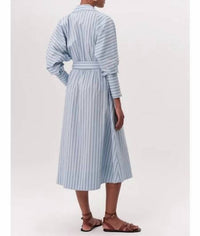 Exquise - Raglan Sleeve Shirt Collar Belted Regular Midi Dress