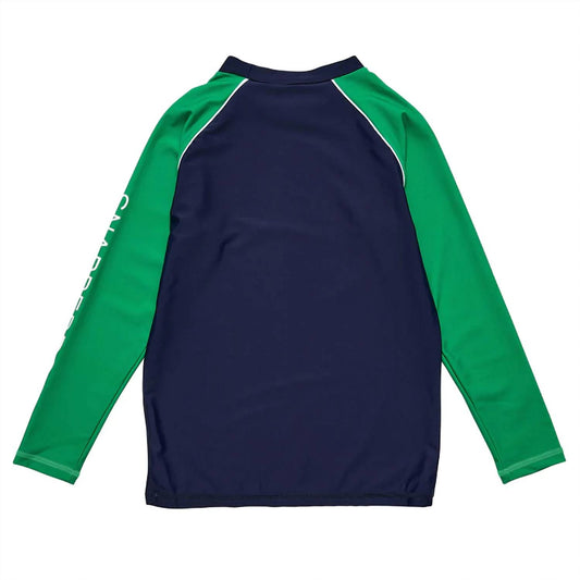 Snapper Rock - Navy Wave Long Sleeve Rash Top