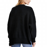 Free People Easy Street Tunic Sweater in black - women's sweater - detail view