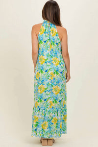 Entro - Oceanside Halter Mock Neck Maxi Dress