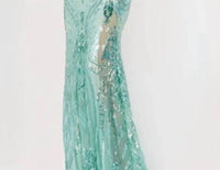 Jovani - Fitted Sequin Mesh Gown