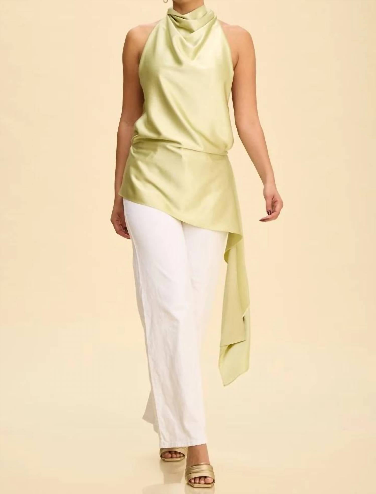 Luxxel - Halter Uneven Hemline Tunic Top
