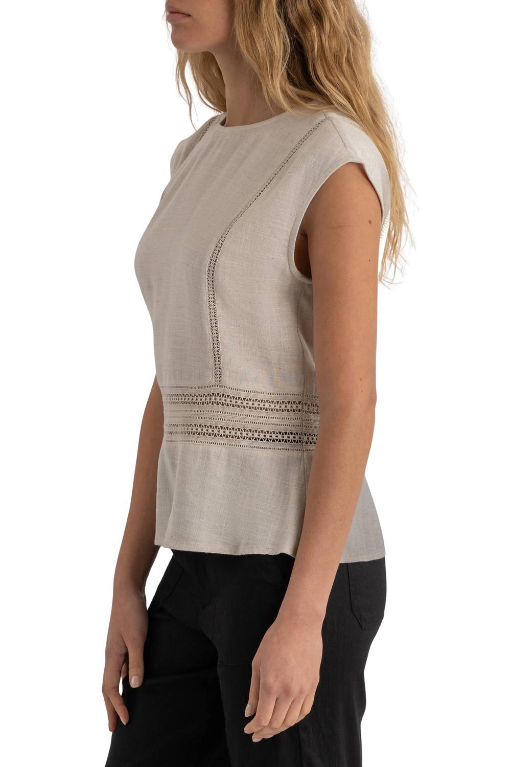 Kut From The Kloth - Carly Cap Sleeve Crochet Top