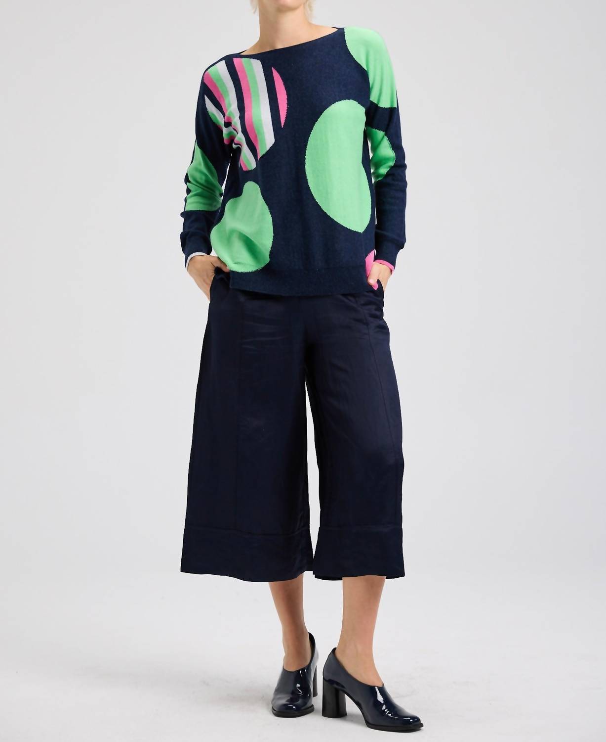 ZAKET & PLOVER Mega Dot Sweater in denim - women's sweater - view 4