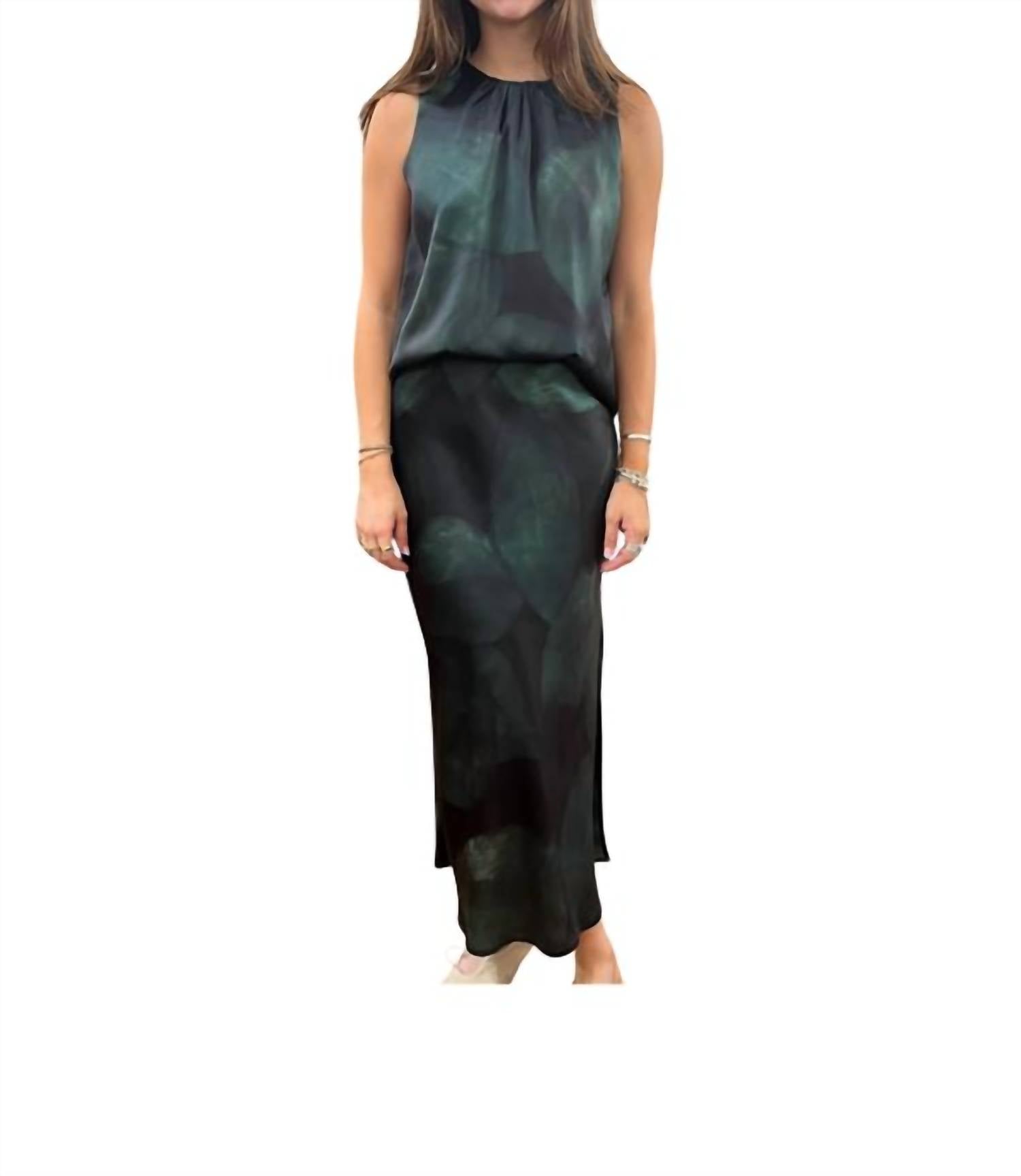 Willa Story Bailey Maxi Skirt in emerald - women's skirt