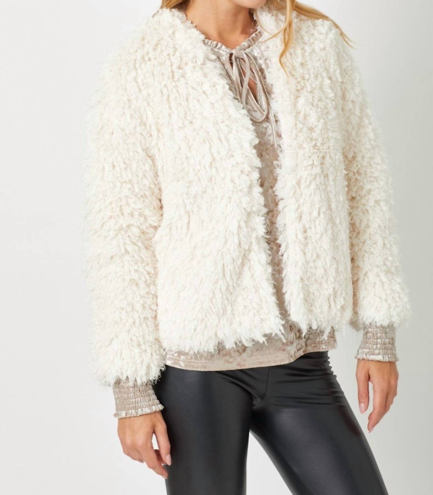 Mystree - Faux Fur Open Jacket