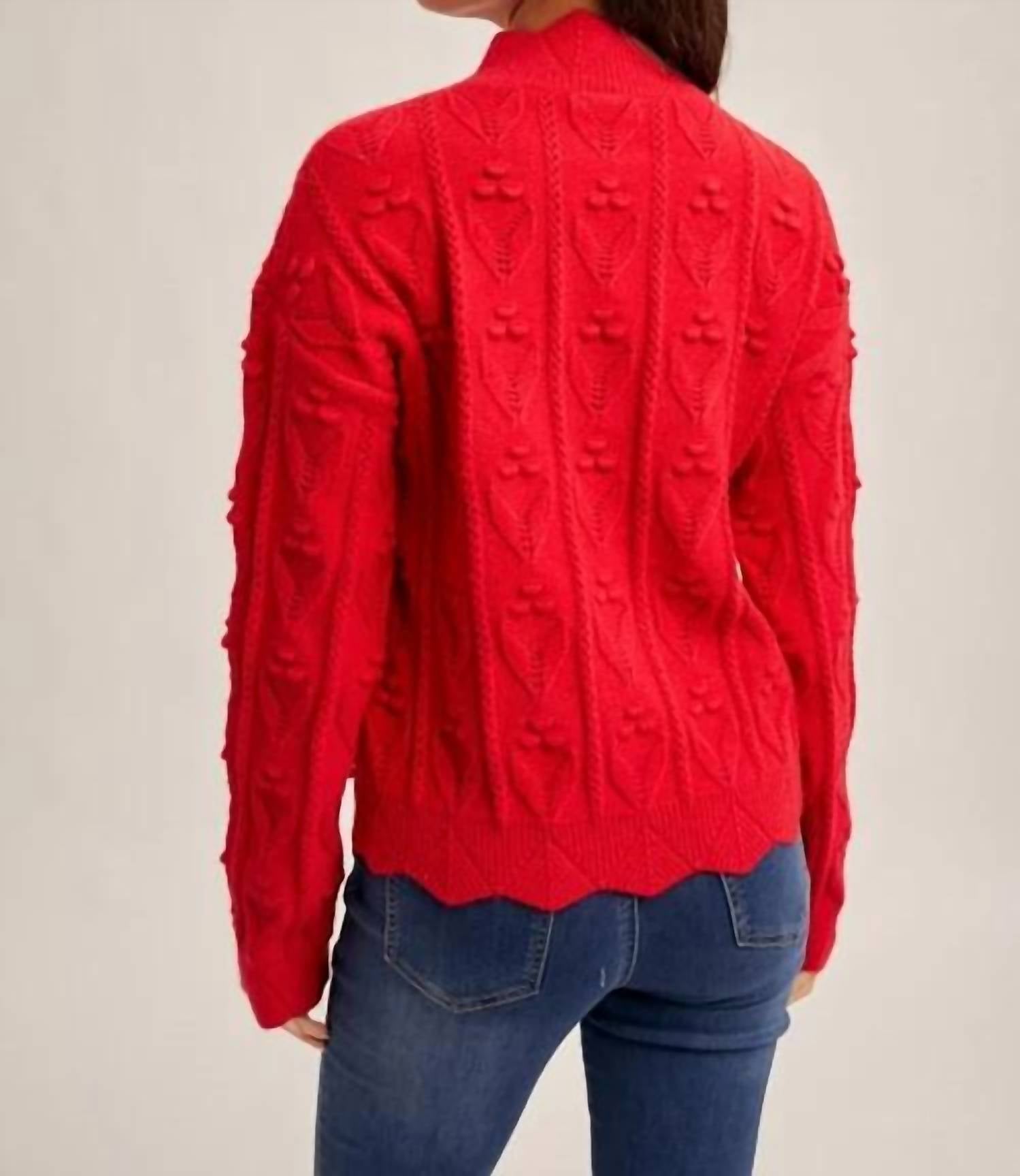 Hem & Thread - Cody Scalloped High Neck Sweater