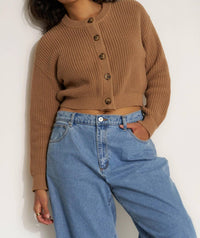 Callahan Cropped Cardigan in camel - women's cardigan - view 5