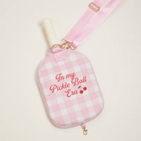 Stone & Stitch - Women's Checker And Cherry Neoprene Pickleball Paddle Bag