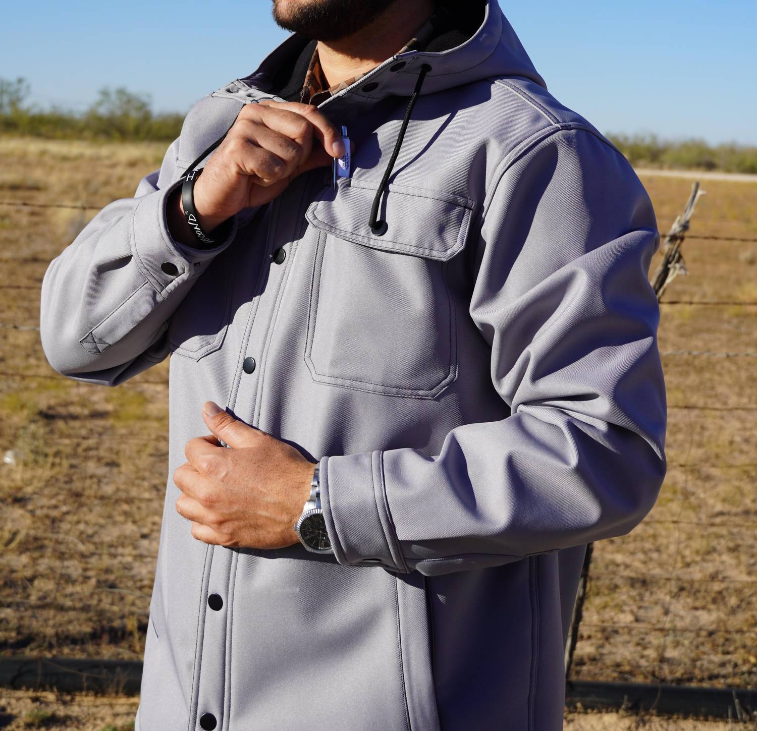 Diamond Apparel - Hooded Shirt Jacket