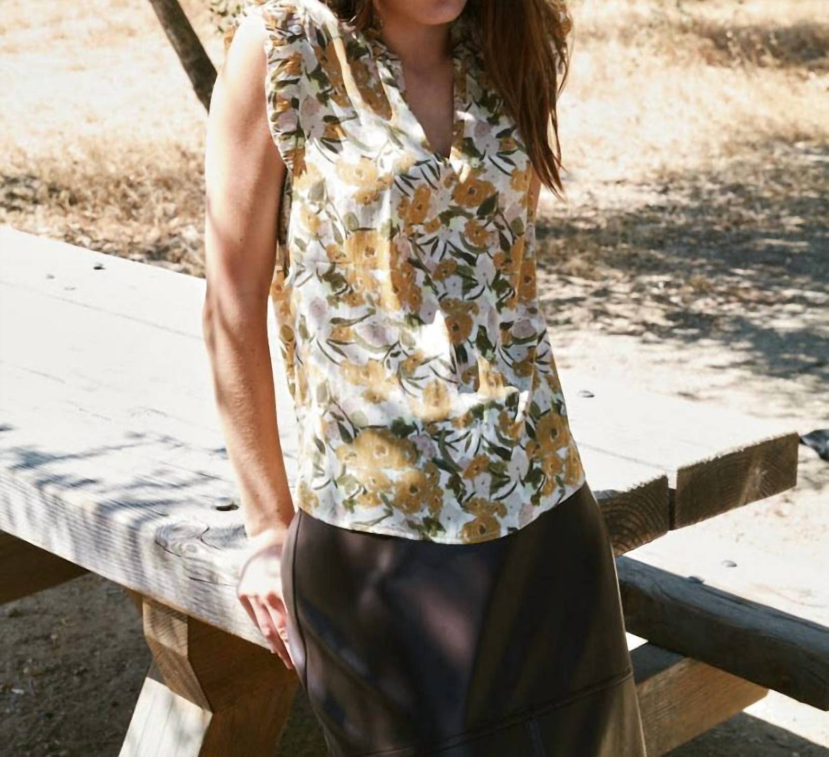 Grade & Gather - Lenora Sleeveless Floral Top