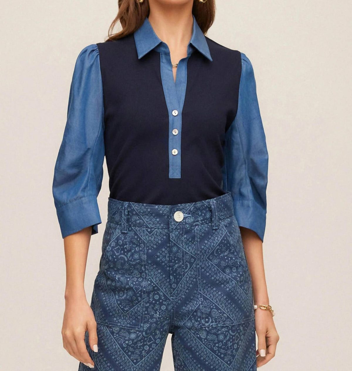 Fifteen Twenty - Women's Camden Contrast Henley Top