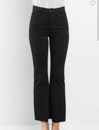 sneak peek High Rise Cropped Kick Flare Pants in black - women's pants - view 6