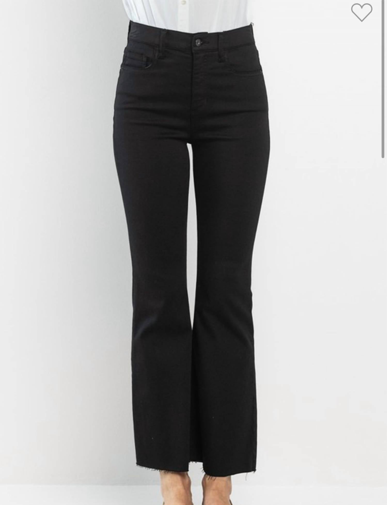 sneak peek High Rise Cropped Kick Flare Pants in black - women's pants - view 6