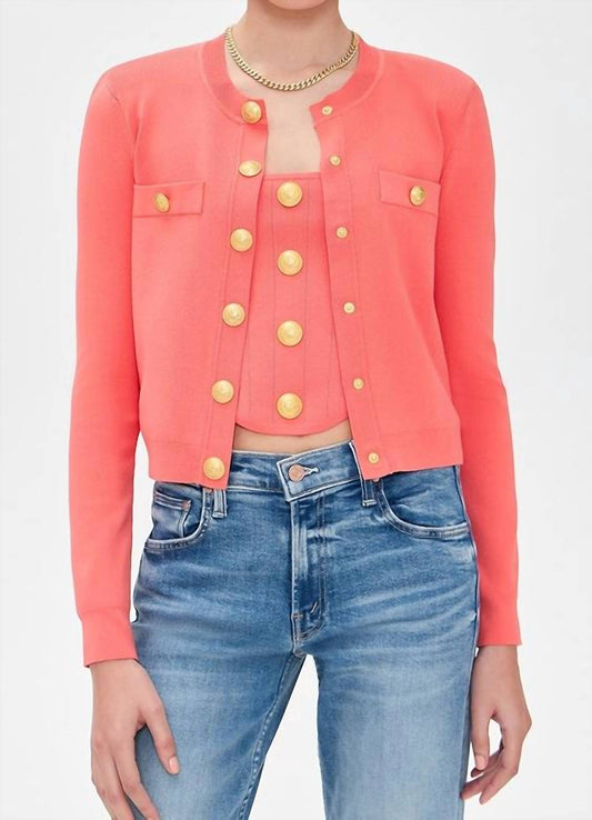 L'Agence - Toulouse Crop Crew Neck Cardigan