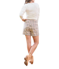 Hailey & Co - Cute As A Button Plaid Mini Skort