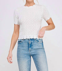 Allie Rose - Pointelle Knit Top