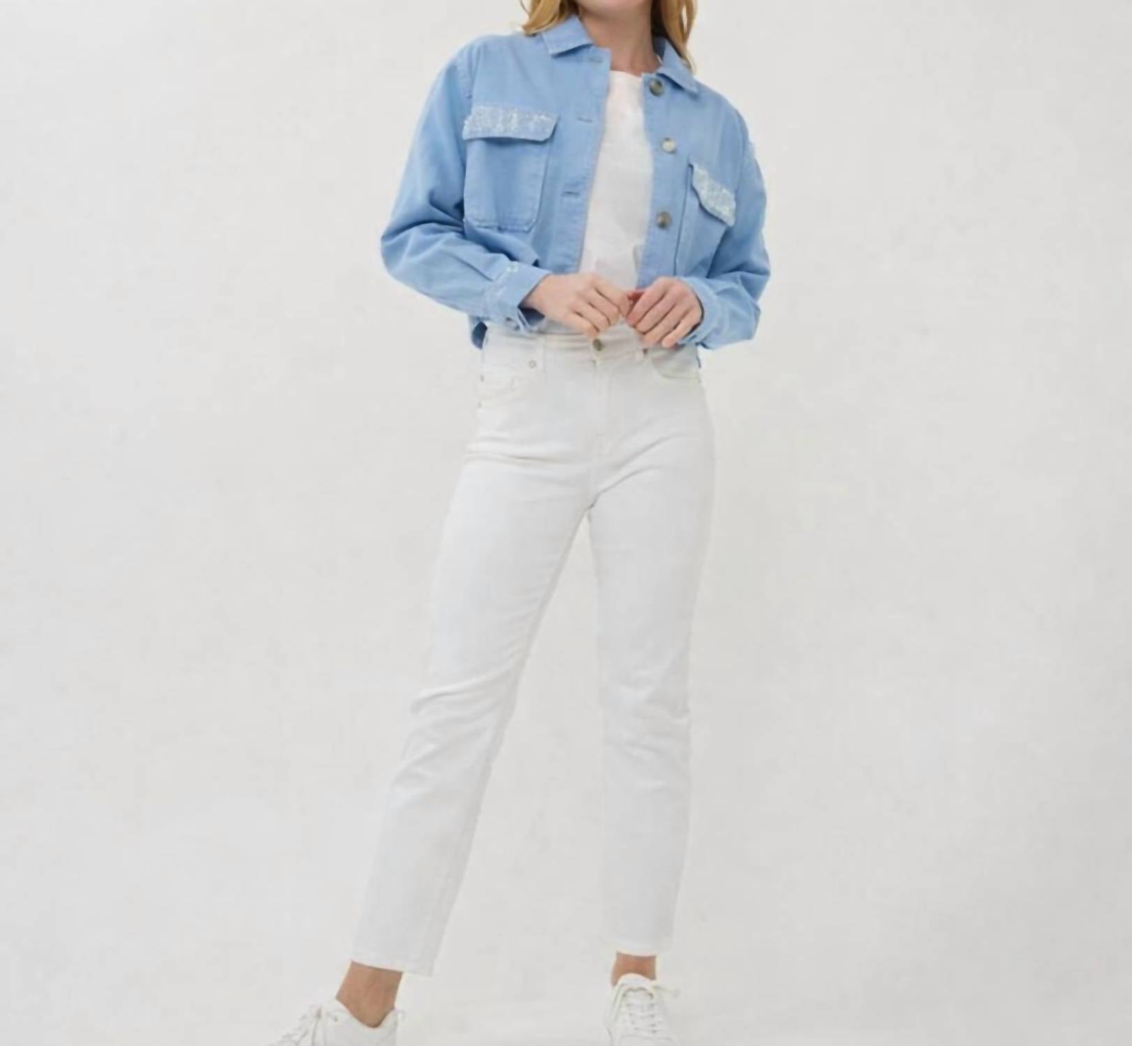 Esqualo - wide stud jean jacket