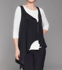 Sympli Women's Get Over It Smock Top in black - women's tank top