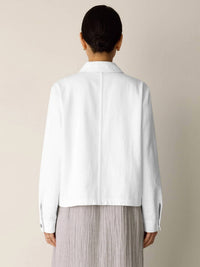 Eileen Fisher - Slubby Organic Cotton Linen Classic Collar Jacket