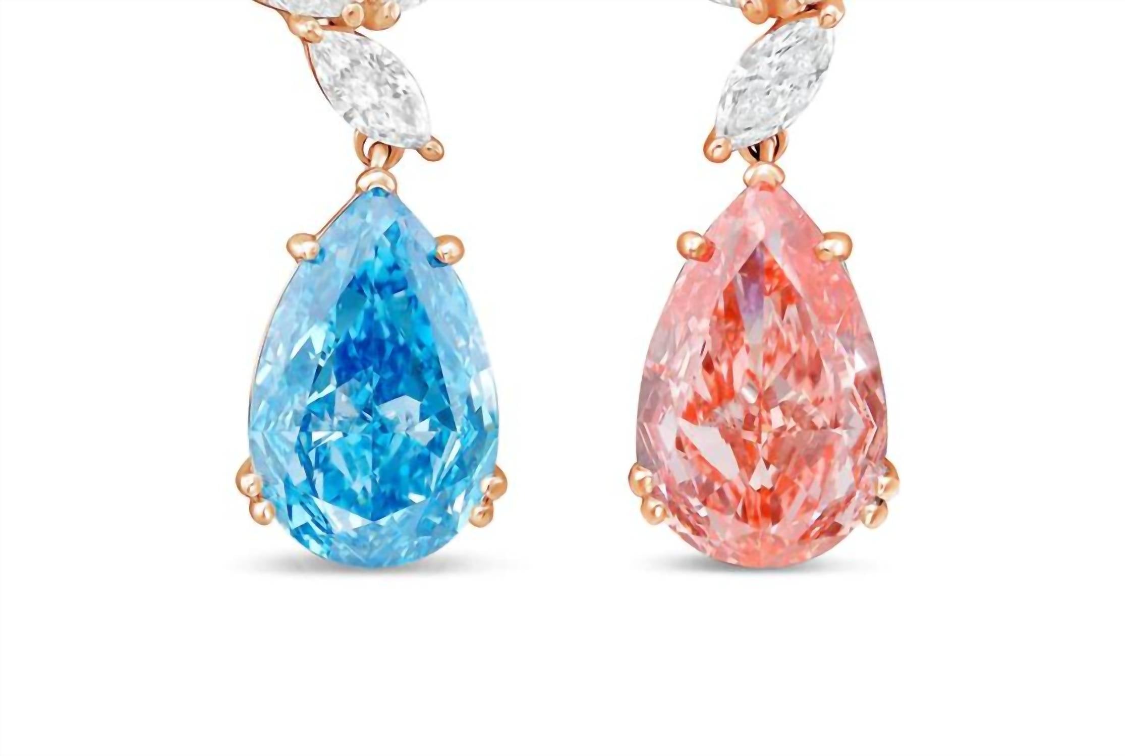 Diana M Jewels - Women's Pear Lab-Grown Diamond Stud Earrings (7.00 Ct TCW) - Elegant