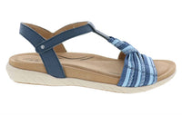 Biza - Women's Kate Leather Stretch T-strap Sandal