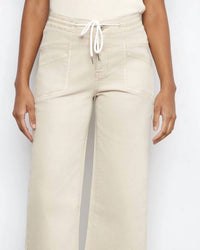 Charlie B - Remarks Drawstring Wide Leg Twill Pants