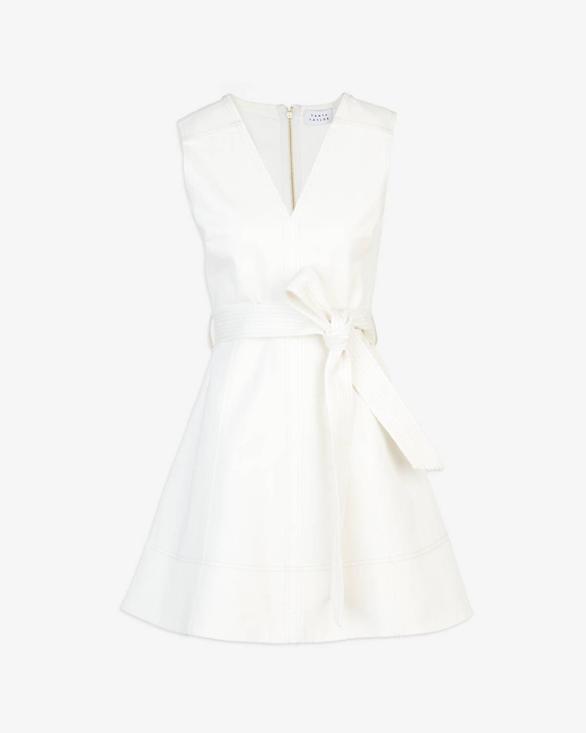 TANYA TAYLOR Reina Mini Dress in chalk - women's dress - view 4
