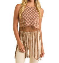 Rock & Roll Denim - Boot Print Fringe Top