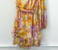 Fate - Women's Floral One Shoulder Scallop Hem Mini Dress