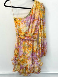 Fate - Women's Floral One Shoulder Scallop Hem Mini Dress