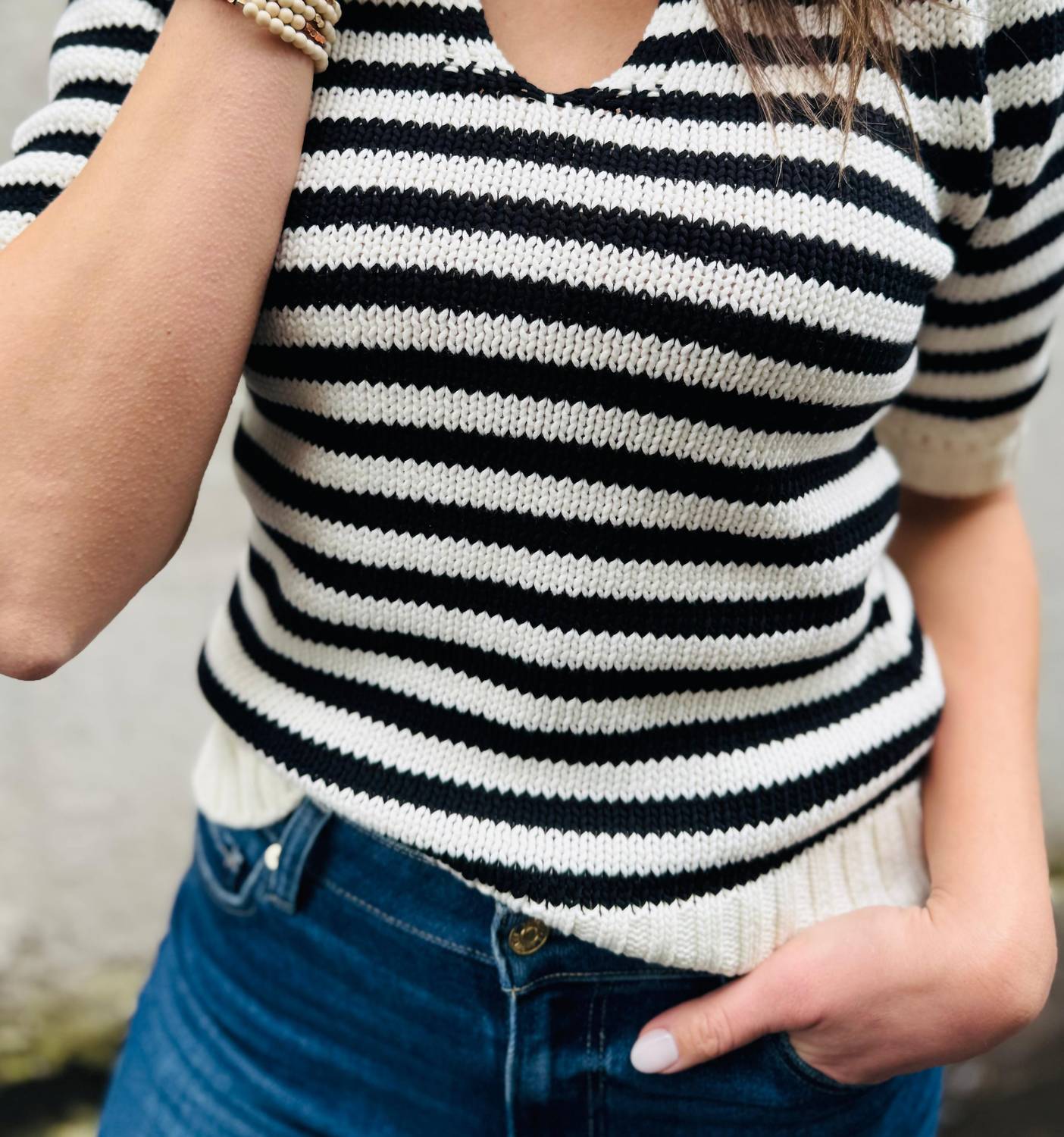 Michael Stars - Rosanna Striped Puff Sleeve Sweater