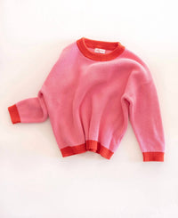 Pigeon said please Girl's Strawberry Jam Pullover in pink - kids' sweater - alternate view