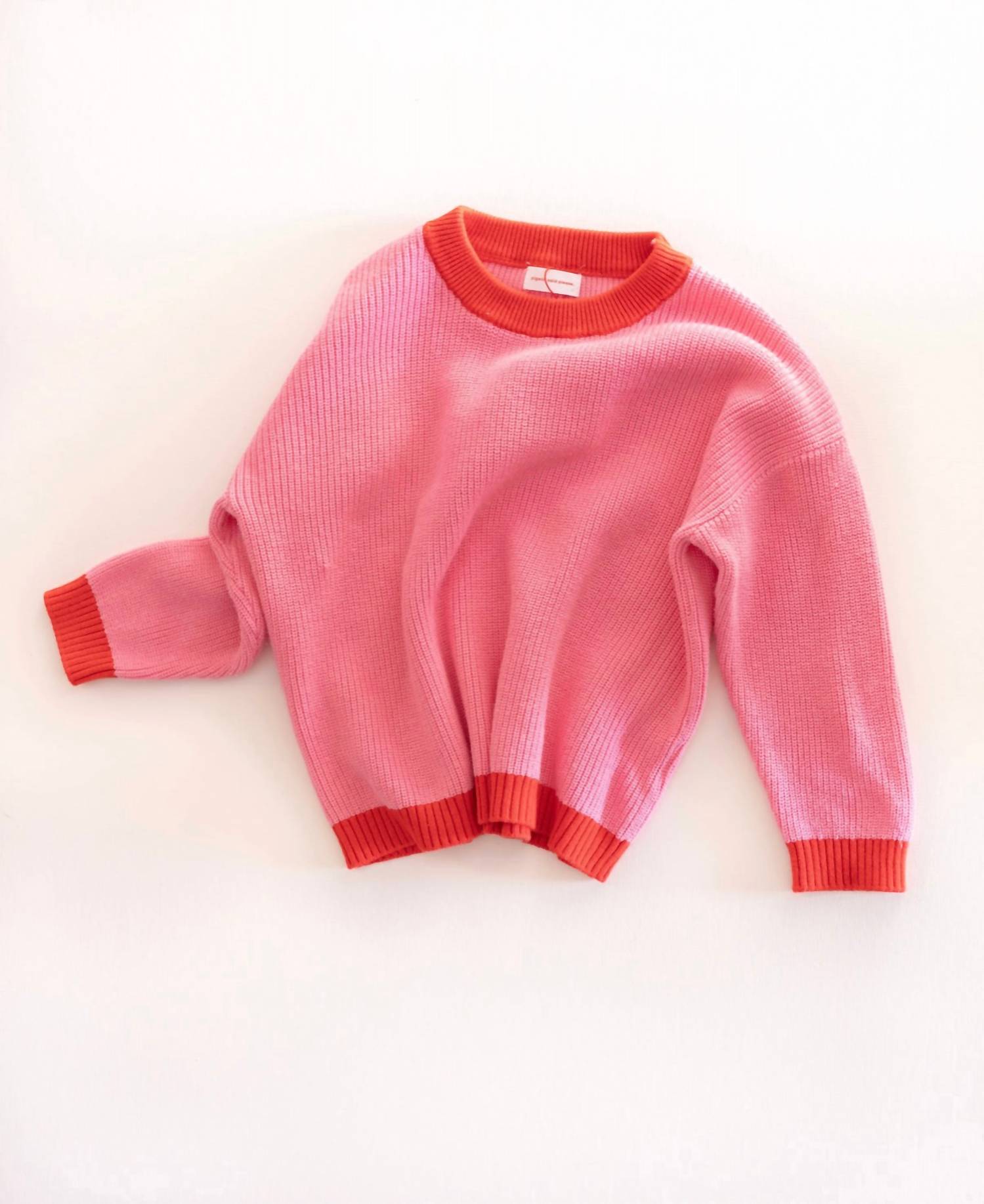 Pigeon said please Girl's Strawberry Jam Pullover in pink - kids' sweater - alternate view