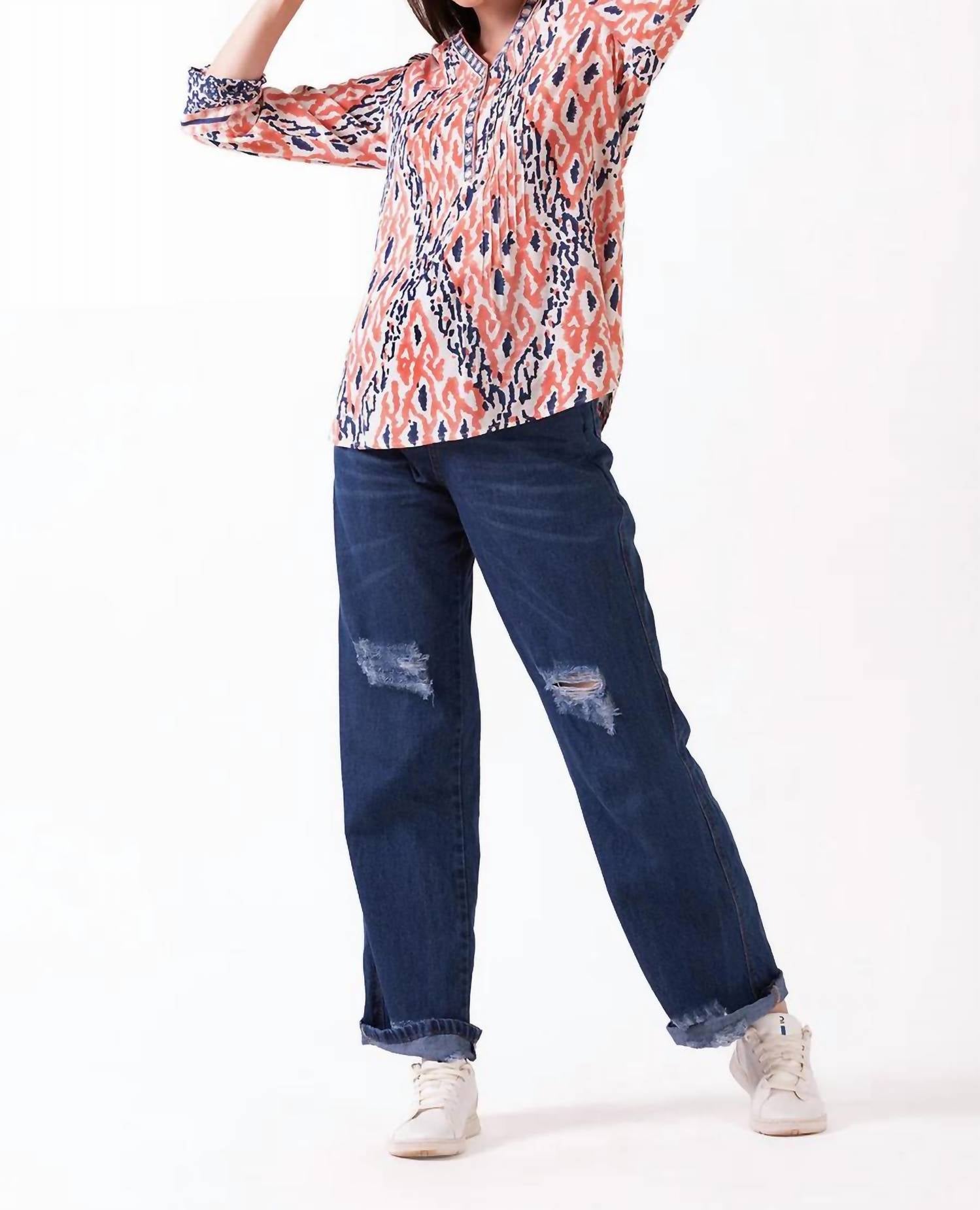 Ash & Eden - Nehara Stand Collar Top