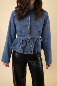 STEVE MADDEN Abigale Blazer in dark navy denim - women's jacket - alternate view
