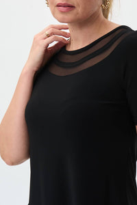 Joseph Ribkoff Blaire Short Sleeve Tunic Top in black - women's shirt - alternate view