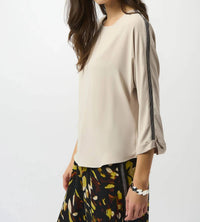 Joseph Ribkoff - Embellished Sleeves Lightweight Twill Top