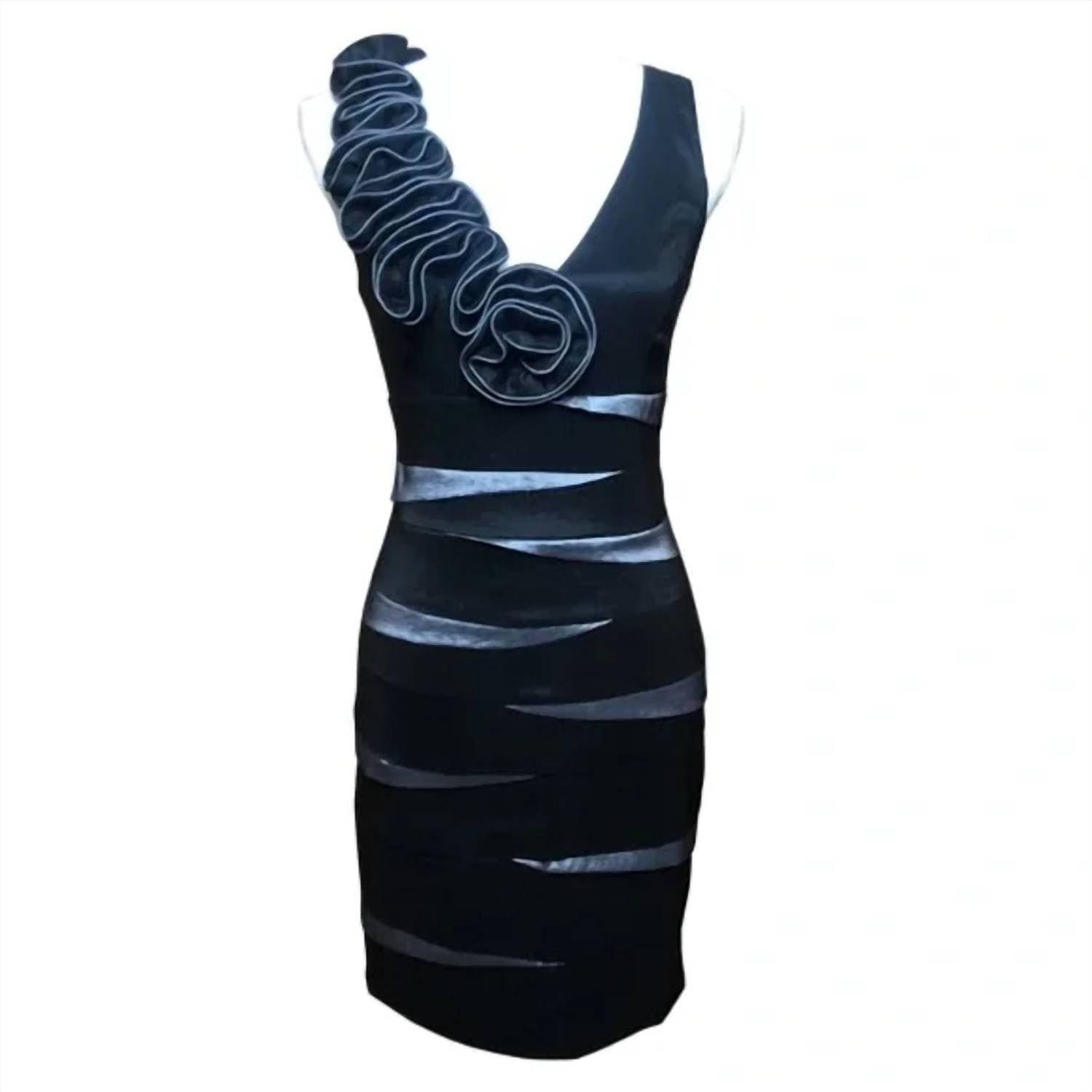 Betsy & Adam - Women's 3-d Flower Cocktail Dress