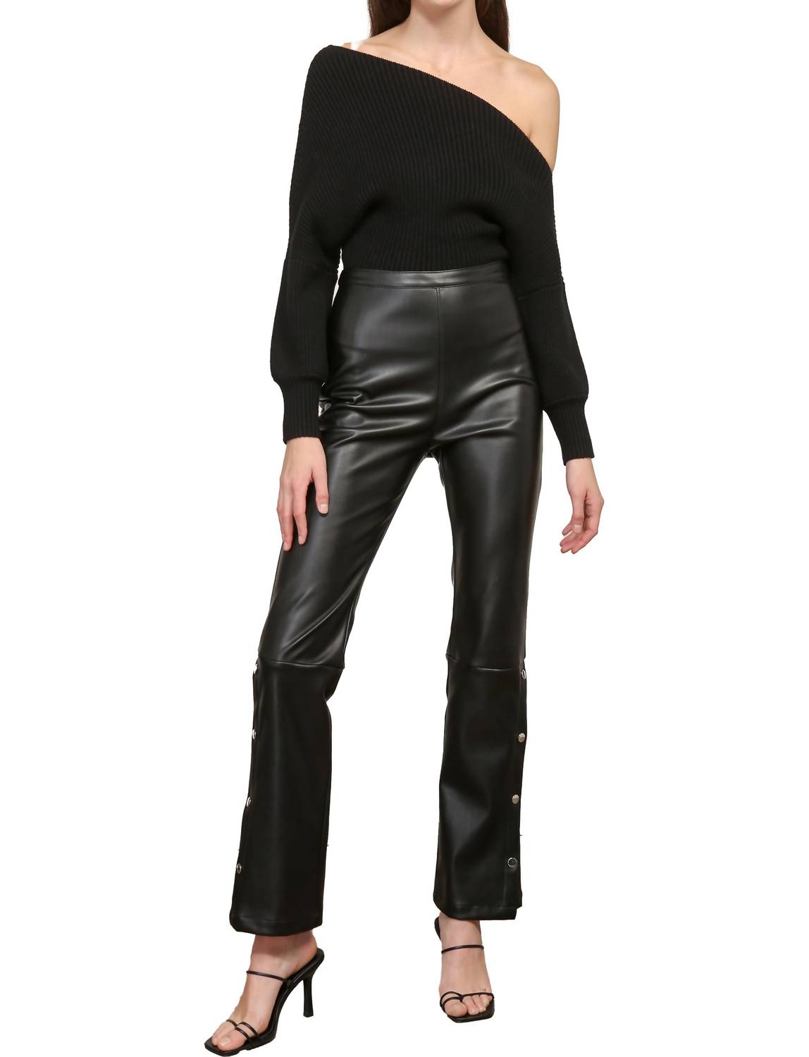 Line And Dot - Blair Asymmetrical Off Shoulder Sweater