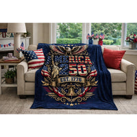 Julia Rose - Unisex America Est. 1776 Flannel Blanket