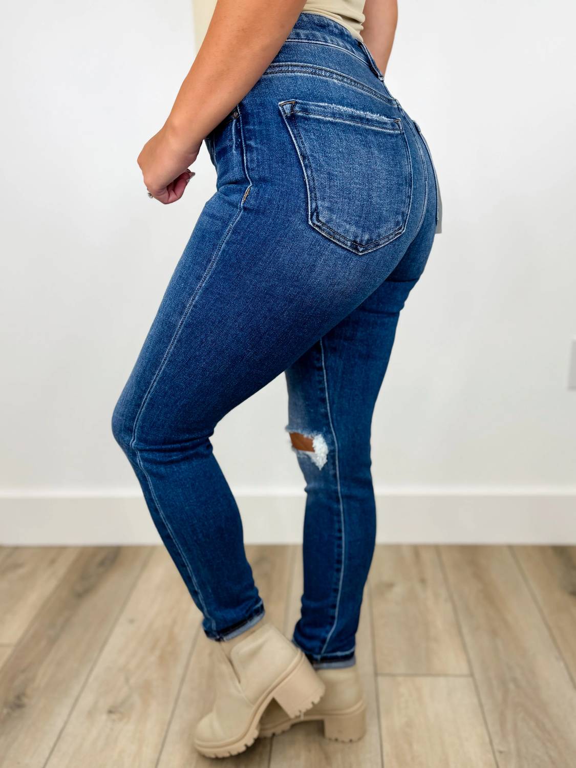 Risen - Molly Distressed High-rise Skinny Jeans