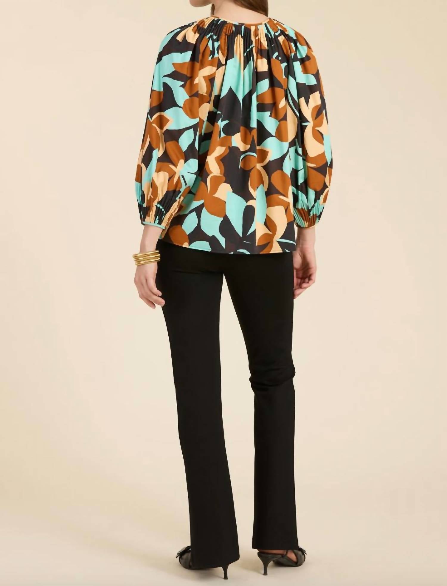 Tyler Boe - Sarah Cotton Butterscotch Floral Top