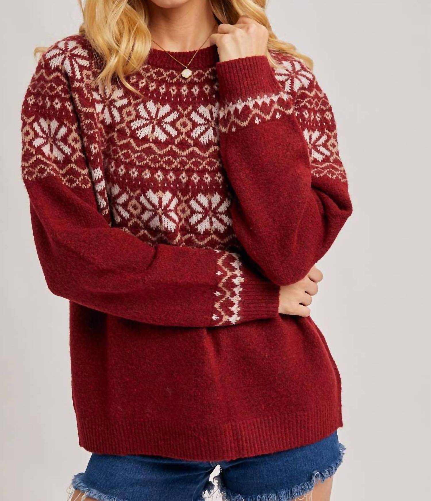 Bluivy - Holiday Faire Isle Knit Sweater
