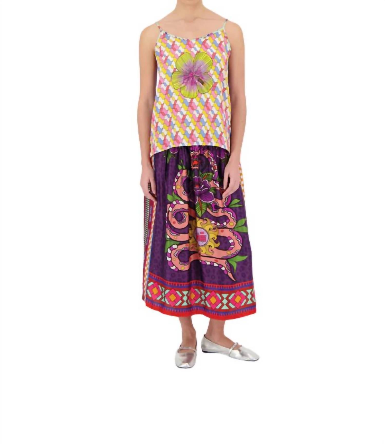 Me369 - Vanessa Printed Midi Skirt
