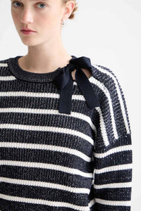 Scotch & Soda - Stripe Tie Neck Pullover Sweater