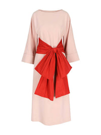 Bernadette - Kimono Sleeve Dress With Cumberbun Taffeta Bow