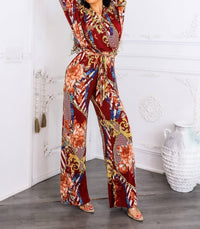 Surelymine - Boho Chic Wide Leg Jumpsuit