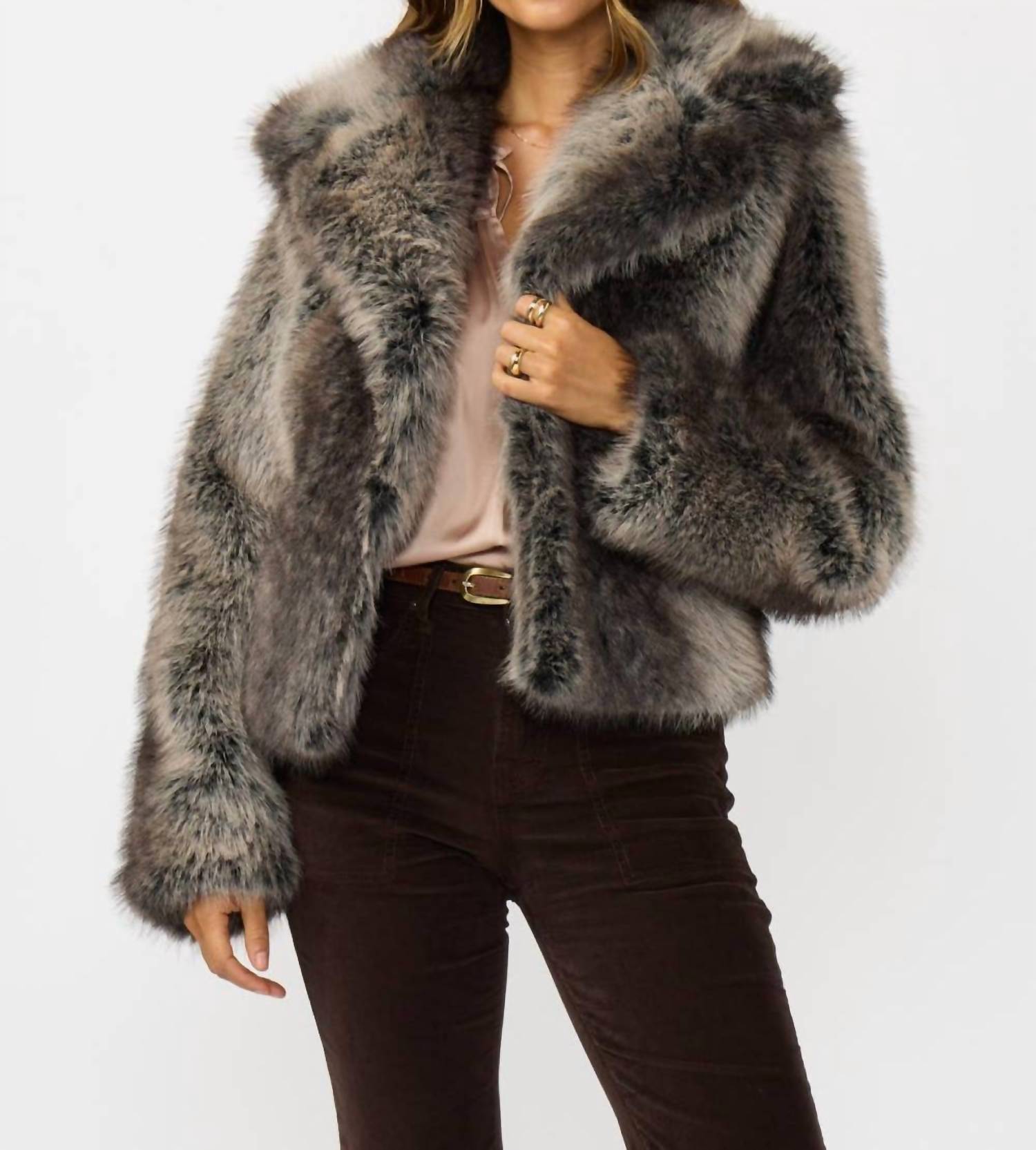Lovestitch - Ombre Faux Fur Jacket