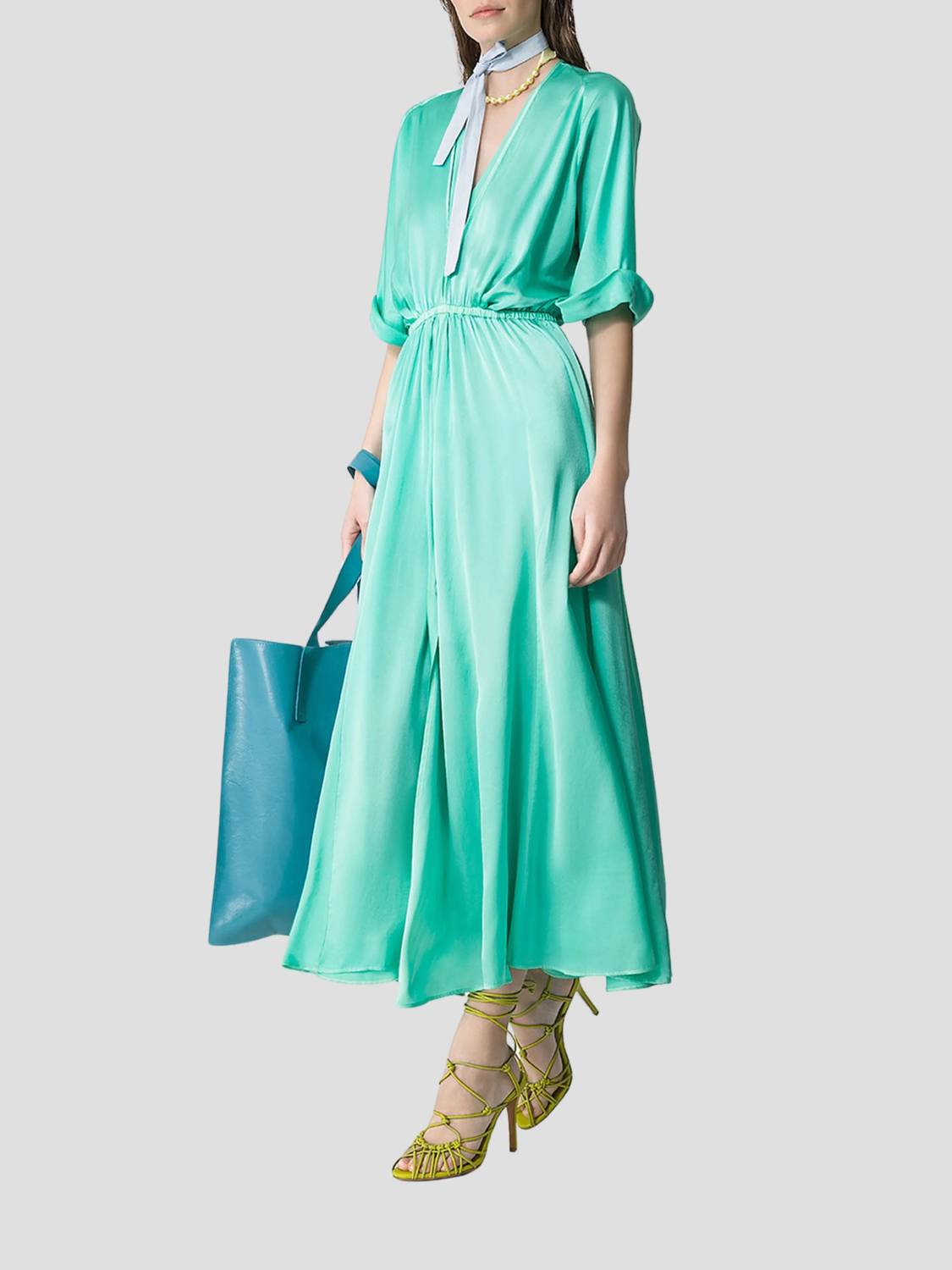 Forte Forte - Silk Satin Half Sleeve Dress